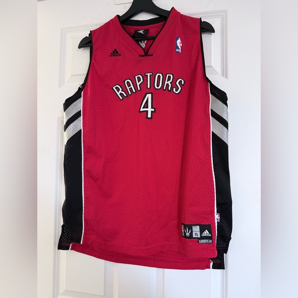 adidas Red and Black Raptors Kids Jersey